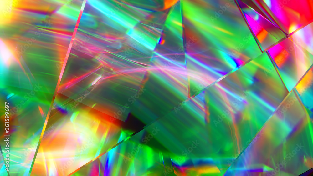 Poster the light passes through the facets of a slowly rotating diamond and creates repetitive sparkling hi