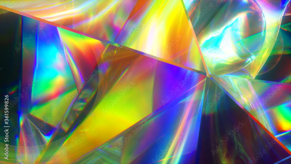 Poster the light passes through the facets of a slowly rotating diamond and creates repetitive sparkling hi