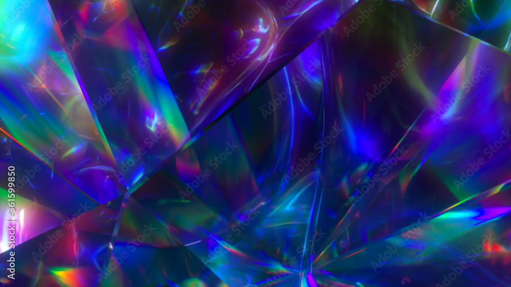 Poster the light passes through the facets of a slowly rotating diamond and creates repetitive sparkling hi