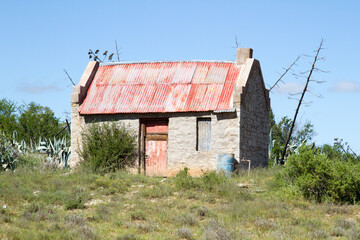 Abandoned and derelict farm worker's house 