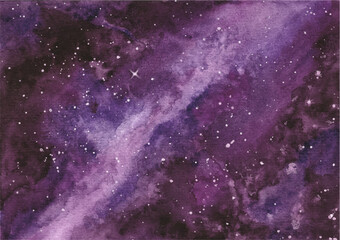 abstract starry night sky with watercolors