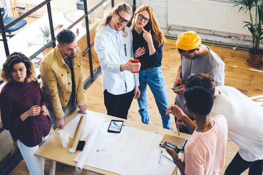 Coworkers having fun in office