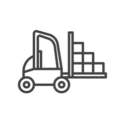 Forklift outline icon. Vector illustration.