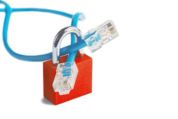 padlock with internet cable idea for computer protection