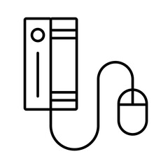 electronic book with mouse education online line style icon
