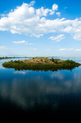 Obraz na płótnie Canvas lake, greece. greek, sky, water, blue, reflection