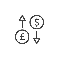 Money exchange icon. Vector Illustration.