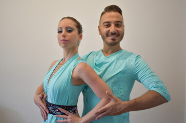 Bachata dancers couple posing
