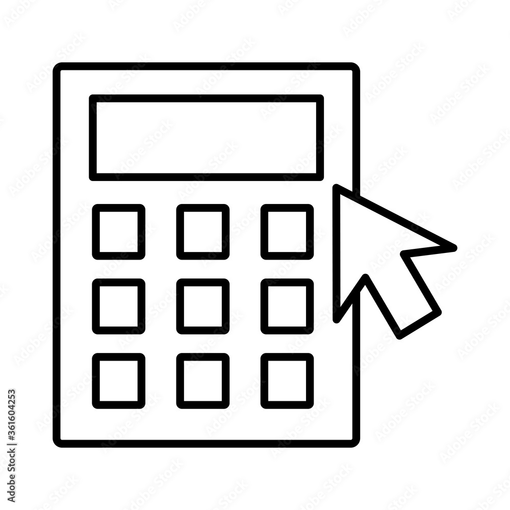 Poster calculator math with arrow mouse line style