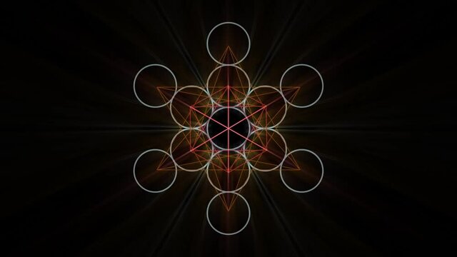 Metatrons Cube Animation Looping and Zooming In and Out