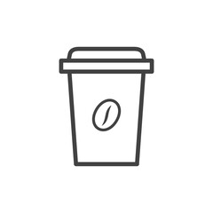 Disposable coffee cup icon. Vector Illustration.