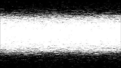Black and white glitch background. Abstract digital noise effect, error signal, television technical problem. Vector illustration.