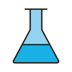 medical tube test flask laboratory line and fill icon