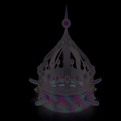 Crown. 3d render. On a black background.