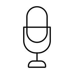 retro mic icon, line style