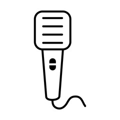 retro microphone with cord icon, line style