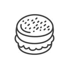 Burger icon or logo line art style. Vector Illustration.