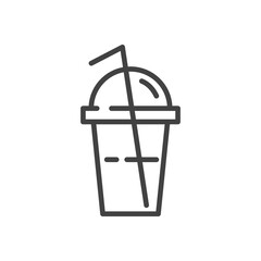Iced Coffee outline icon. Vector Illustration.