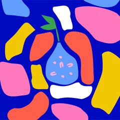 illustration vector EPS Print hand draw painted abstract modern art for wall decoration or postcard cover or textile or background or other