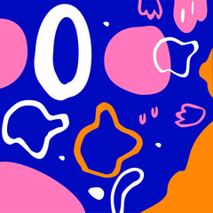 illustration vector EPS Print hand draw painted abstract modern art for wall decoration or postcard cover or textile or background or other