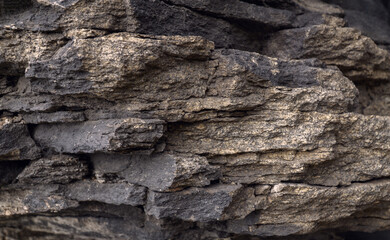 ledges on a layered brown rock texture