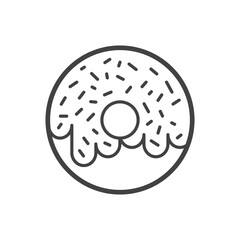 Donut outline icon. Thin line black donuts. Vector Illustration.