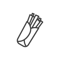 Shawarma outline icon. Vector Illustration.