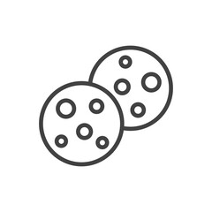 Chocolate chips cookies outline icon. Vector Illustration.