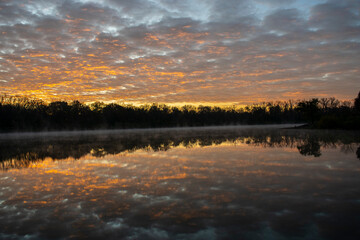 sunset over the river