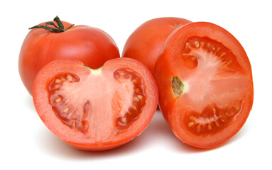 Fresh tomatoes isolated on white