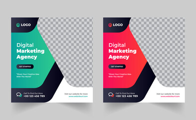 Digital Marketing Agency Social media post, corporate business social media post,  square flyer template Design.