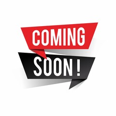 Modern design coming soon text on speech bubbles concept. Vector illustration