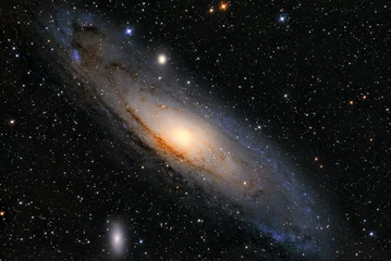 Crédence de cuisine en verre imprimé Nasa Galaxie d& 39 Andromède (M31) et ses galaxies satellites (M32 et M110) dans la constellation d& 39 Andromède