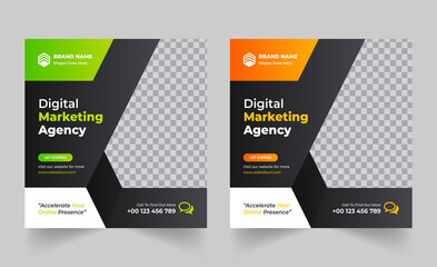 Digital Marketing Agency Social media post, corporate business social media post,  square flyer template Design.