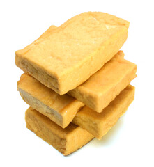 tofu blocks isolated on white
