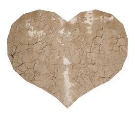 Heart with cracked wall texture