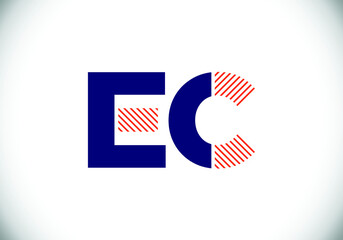 Initial Monogram Letter E C Logo Design Vector Template. E C Letter Logo Design