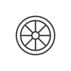 Obraz premium Slice of orange outline icon. Vector Illustration.