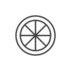 Obraz premium Slice of lemon outline icon. Vector Illustration.