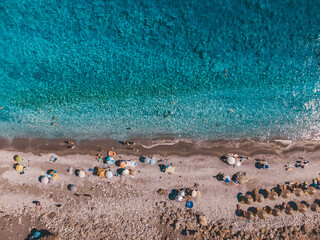 Fototapeta na wymiar The beach in the south of Crete is clear water
