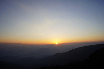 Sunrise at Himalayan, Nepal.