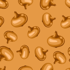 Seamless pattern with of golden ripe onion.