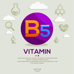Obraz premium creative (vitamin_B5) design ,contains letters and icons,Vector illustration.