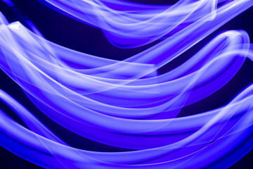 Abstract blue light background, slow motion long exposure photography, light painting