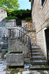 Ancient staircases in the old town Kotor, Montenegro