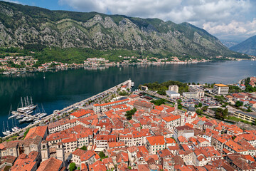 Naklejka na ściany i meble Kotor bay along the Adriatic coast, Montenegro