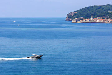 Obraz premium Adriatic Sea with the old town of Budva in Montenegro
