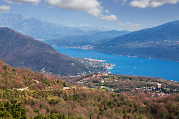 Fototapeta na wymiar Kotor bay along the Adriatic coast, Montenegro