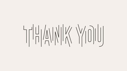 Obraz premium Thank You Card. Handwritten Text Lettering with Artistic Sketch Line Cut Style isolated on Vintage Background. Flat Vector Illustration for Greeting Card Design Template Elements