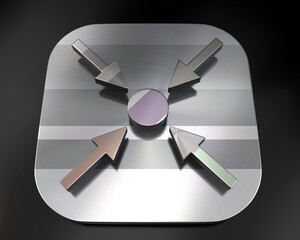 3d brushed metal location icon